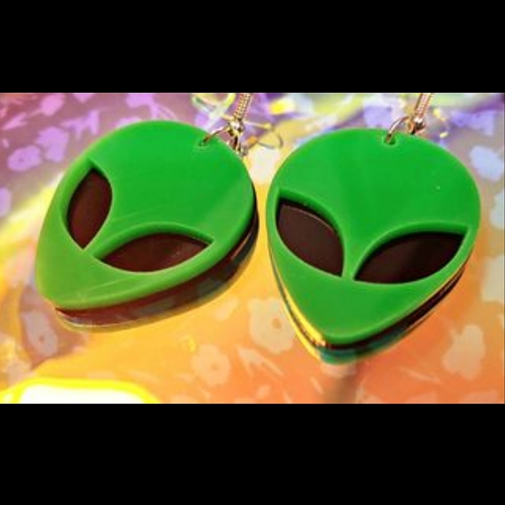 Laser cut Alien earrings